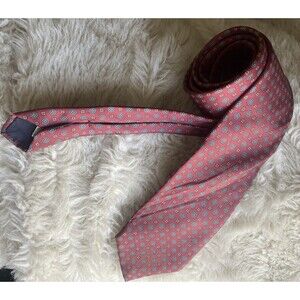 Surrey Sophisticates Tie Italy 100% silk red marroon blue pattern